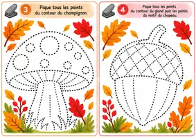 Aperçu - Feuilles d'exercices - Poinçonnage d'automne - Page 1