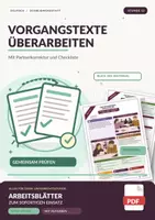 Vorschau - Arbeitsblätter - Vorgangsbeschreibung Partnerkorrektur: fertigstellen und mit Checkliste prüfen | Unterrichtsstunde mit Materialtext, Arbeitsblättern und Lösungen | Deutsch Klasse 5/6 - Deckblatt