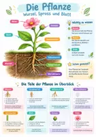Vorschau - Poster - Pflanze Aufbau Wurzel Spross Blatt Poster - Deckblatt