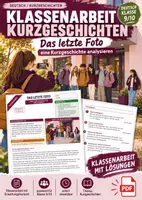 Vorschau - Arbeitsblätter - Klassenarbeit Kurzgeschichten | Eine unbekannte Kurzgeschichte analysieren mit Material, Erwartungshorizont und Musterlösung | Deutsch Klasse 9/10 - Deckblatt