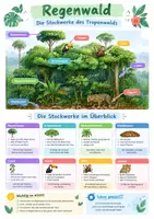 Vorschau - Poster - Regenwald Stockwerke Poster Klasse 5-6 - Deckblatt