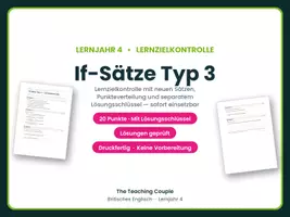 Vorschau - Test - If-Sätze Typ 3 – Lernzielkontrolle - Deckblatt