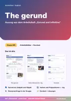 Vorschau - Arbeitsblätter - The gerund | Arbeitsblätter + Kurztest | Gerund als Subjekt und Objekt, Verben und Präpositionen + -ing | Englisch Klasse 8/9 | mit Lösungen - Deckblatt