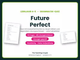Vorschau - Quiz - Future Perfect – Quiz mit Lösungsschlüssel - Deckblatt