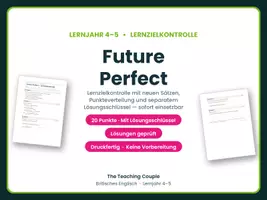 Vorschau - Test - Future Perfect – Lernzielkontrolle - Deckblatt