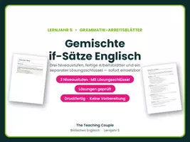 Vorschau - Arbeitsblätter - Gemischte if-Sätze Englisch – Übungen - Deckblatt