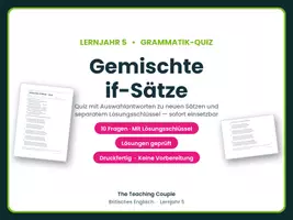 Vorschau - Quiz - Gemischte if-Sätze – Quiz mit Lösungen - Deckblatt