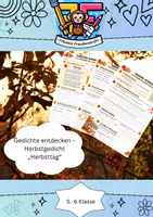 Vorschau - Arbeitsblätter - Herbstgedicht „Herbsttag“ – Gedichtanalyse, Reime, Stimmung & kreatives Schreiben | Deutsch Klasse 5 - Deckblatt