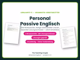 Vorschau - Arbeitsblätter - Personal Passive Englisch – Übungen - Deckblatt