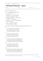 Vorschau - Quiz - Personal Passive – Quiz mit Lösungen - Seite 1