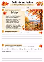 Vorschau - Arbeitsblätter - Herbstgedicht „Herbsttag“ – Gedichtanalyse, Reime, Stimmung & kreatives Schreiben | Deutsch Klasse 5 - Seite 1