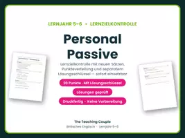Vorschau - Test - Personal Passive – Lernzielkontrolle - Deckblatt