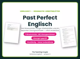 Vorschau - Arbeitsblätter - Past Perfect Englisch – Arbeitsblätter - Deckblatt