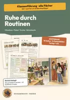Vorschau - Poster - Klassenführung Routinen Unterrichtsbeginn Sek I | Freebie 10 Seiten | Ich-Wir-Ihr, Einstiegsaufgaben, Plakat Arbeitsstart | Die Klasse führen - Deckblatt