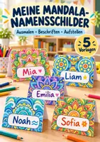 Vorschau - Mal- und Bastelvorlagen - Mandala-Namensschilder zum Ausmalen – Tischschilder Grundschule kostenlos - Deckblatt