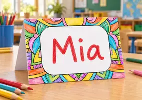 Vorschau - Mal- und Bastelvorlagen - Mandala-Namensschilder zum Ausmalen – Tischschilder Grundschule kostenlos - Seite 2
