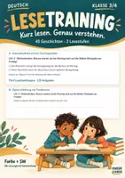 Vorschau - Arbeitsblätter - Lesetraining Klasse 3/4 – 40 kurze Texte in zwei Lesestufen - Deckblatt