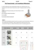 Vorschau - Arbeitsblätter - Das Potenziometer - Deckblatt