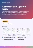 Vorschau - Unterrichtsreihen - Comment and Opinion Essay | Arbeitsheft + 2 Klassenarbeiten | Meinung schreiben, Argumente, Aufbau, Phrasen | Englisch Klasse 9/10 | mit Lösungen - Deckblatt