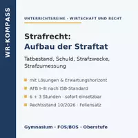 Vorschau - Stundenentwürfe - Strafrecht: Aufbau der Straftat Kl. 13 - Deckblatt