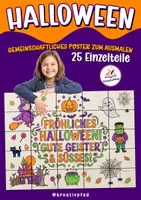 Vorschau - Arbeitsblätter - Halloween Gemeinschaftliches Poster zum Ausmalen | Klassenprojekt - Deckblatt