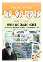 Vorschau - Stundenentwürfe - Malen wie Claude Monet / Impressionismus / Seerosen (Kunst 7.-9. Klasse) - Deckblatt