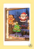 Vorschau - Mal- und Bastelvorlagen - Kunst Weihnachten - Fensterdeko mit beweglichen Beinen basteln - Kunst Grundschule Klasse 2, Kunst Klasse 3 - Seite 1