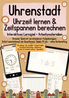 Vorschau - Arbeitsblätter - Uhrenstadt - Interaktives Lernspiel - Deckblatt