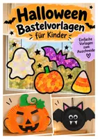 Vorschau - Mal- und Bastelvorlagen - Halloween Basteln mit Kindern 🎃 | Einfache Bastelvorlagen zum Ausschneiden | Kita & Grundschule - Deckblatt