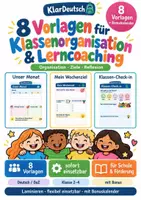 Vorschau - Arbeitsblätter - Klassenorganisation & Lerncoaching – 8 Vorlagen - Deckblatt
