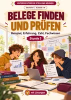 Vorschau - Arbeitsblätter - Belege in der Argumentation prüfen: Beispiel, Erfahrung, Zahl und Fachperson | Unterrichtsstunde mit Materialtext, Arbeitsblättern und Lösungen | Deutsch Klasse 7/8 - Deckblatt