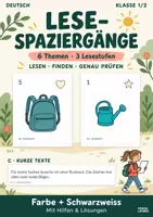 Vorschau - Arbeitsblätter - Lesespaziergänge Klasse 1/2 – 6 neue Themen in drei Lesestufen - Deckblatt