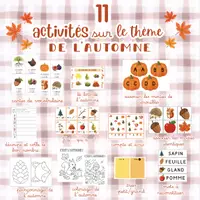 Aperçu - Feuilles d'exercices - 11 activités sur le thème de l'automne 🍂 - Page de couverture