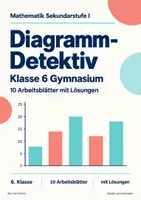 Vorschau - Arbeitsblätter - Diagramm-Detektiv Klasse 6 Gymnasium | Mathematik Sekundarstufe I | 10 Arbeitsblätter mit Lösungen als PDF - Deckblatt