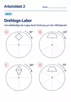 Vorschau - Arbeitsblätter - Drehlogo-Labor Klasse 6 Gymnasium | Mathematik Sekundarstufe I | 10 Arbeitsblätter mit Lösungen als PDF - Seite 2