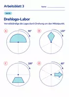Vorschau - Arbeitsblätter - Drehlogo-Labor Klasse 6 Gymnasium | Mathematik Sekundarstufe I | 10 Arbeitsblätter mit Lösungen als PDF - Seite 3