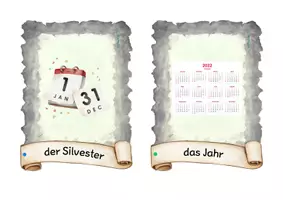 Vorschau - Bildkarten - Bild-Wort-Karten: Silvester, Monate und Wochentage - Seite 2