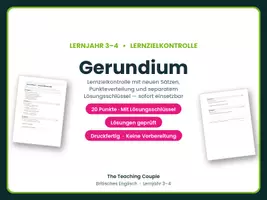 Vorschau - Test - Gerundium – Lernzielkontrolle mit Lösungen - Deckblatt
