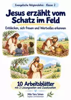 Vorschau - Arbeitsblätter - Jesus erzählt vom Schatz im Feld | Religion Klasse 2 Arbeitsblätter | Evangelische Religionslehre | 10 Arbeitsblätter als PDF - Deckblatt