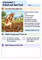 Vorschau - Arbeitsblätter - Jesus erzählt vom Schatz im Feld | Religion Klasse 2 Arbeitsblätter | Evangelische Religionslehre | 10 Arbeitsblätter als PDF - Seite 1