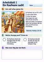 Vorschau - Arbeitsblätter - Jesus erzählt von der kostbaren Perle | Religion Klasse 2 Arbeitsblätter | Evangelische Religionslehre | 10 Arbeitsblätter als PDF - Seite 1