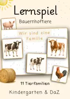 Vorschau - Spiele - Lernspiel Bauernhof | Tierfamilien erkennen | Kindergarten DaZ - Deckblatt