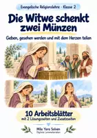 Vorschau - Arbeitsblätter - Die Witwe schenkt zwei Münzen | Religion Klasse 2 Arbeitsblätter | Evangelische Religionslehre | 10 Arbeitsblätter als PDF - Deckblatt