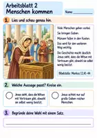 Vorschau - Arbeitsblätter - Die Witwe schenkt zwei Münzen | Religion Klasse 2 Arbeitsblätter | Evangelische Religionslehre | 10 Arbeitsblätter als PDF - Seite 2