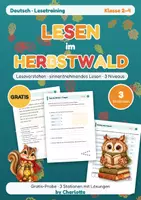 Vorschau - Arbeitsblätter - Lesen im Herbstwald gratis | Leseverstehen | Klasse 2-4 - Deckblatt