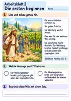 Vorschau - Arbeitsblätter - Jesus erzählt von den Arbeitern im Weinberg | Religion Klasse 2 Arbeitsblätter | Evangelische Religionslehre | 10 Arbeitsblätter als PDF - Seite 2