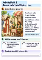 Vorschau - Arbeitsblätter - Jesus ruft Matthäus | Religion Klasse 2 Arbeitsblätter | Evangelische Religionslehre | 10 Arbeitsblätter als PDF - Seite 2