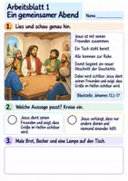 Vorschau - Arbeitsblätter - Jesus wäscht seinen Freunden die Füße | Religion Klasse 2 Arbeitsblätter | Evangelische Religionslehre | 10 Arbeitsblätter als PDF - Seite 1