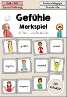Vorschau - Spiele - Gefühle Merkspiel Merk es dir - DaZ DaF Sprachförderung - Deckblatt