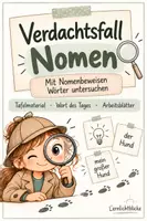 Vorschau - Arbeitsblätter - Nomenbeweise - Verdachtsfall Nomen 🔎 - Deckblatt